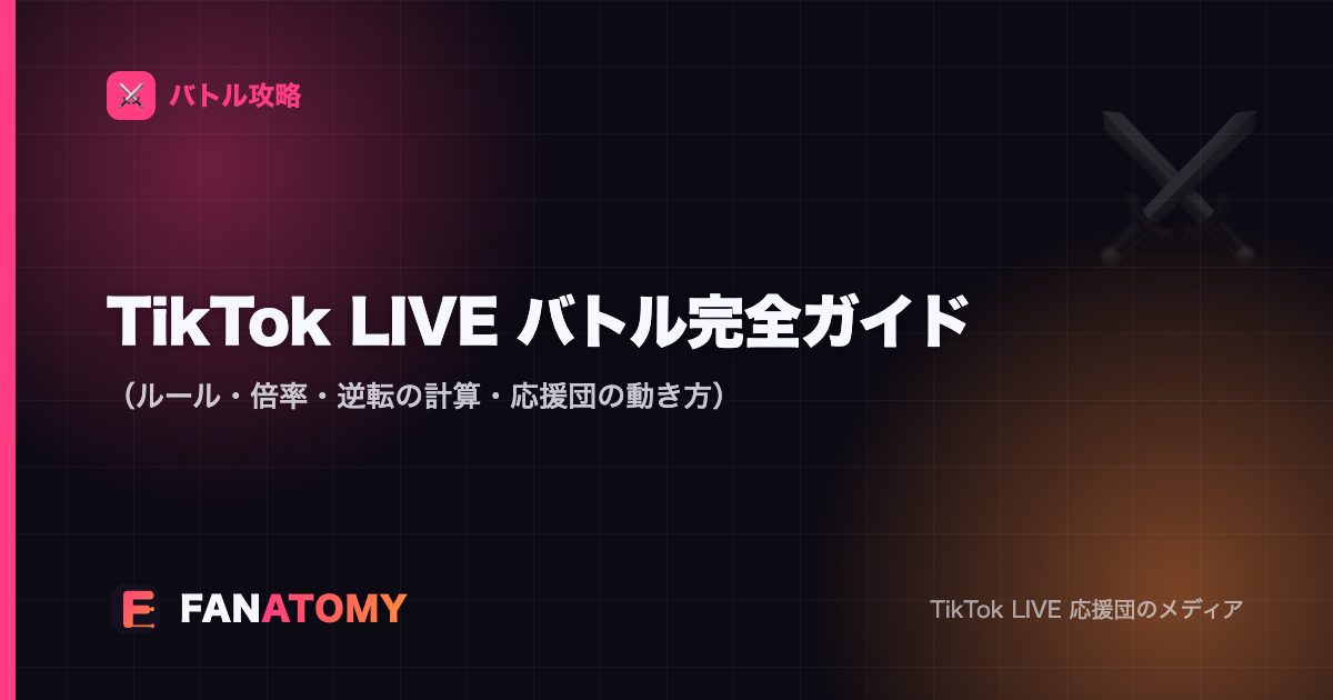 TikTok LIVE バトル完全ガイド(ルール・倍率・逆転の計算・応援団の動き方)
