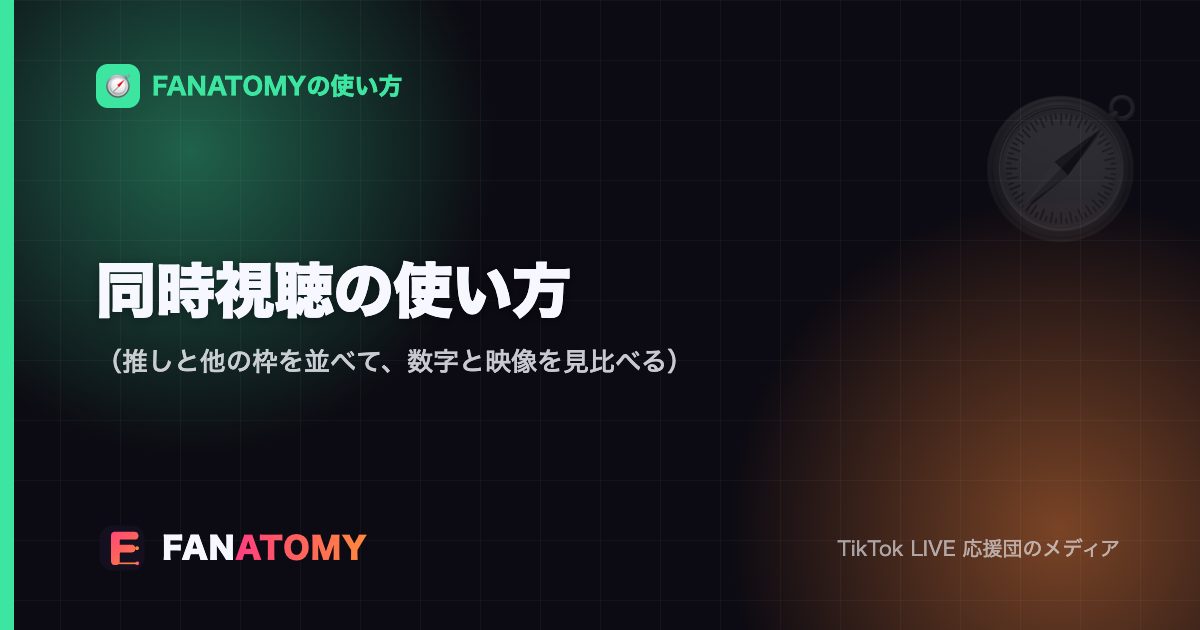 同時視聴の使い方（推しと他の枠を並べて、数字と映像を見比べる）