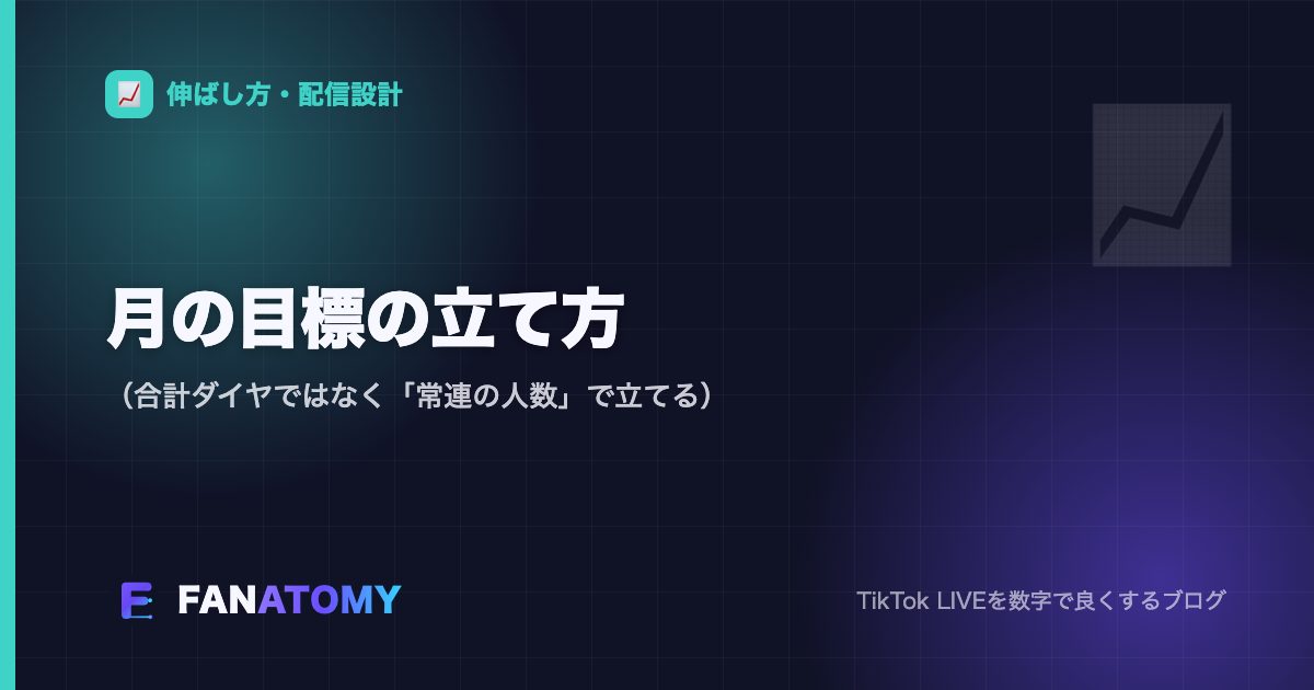 月の目標の立て方(合計ダイヤではなく「常連の人数」で立てる)